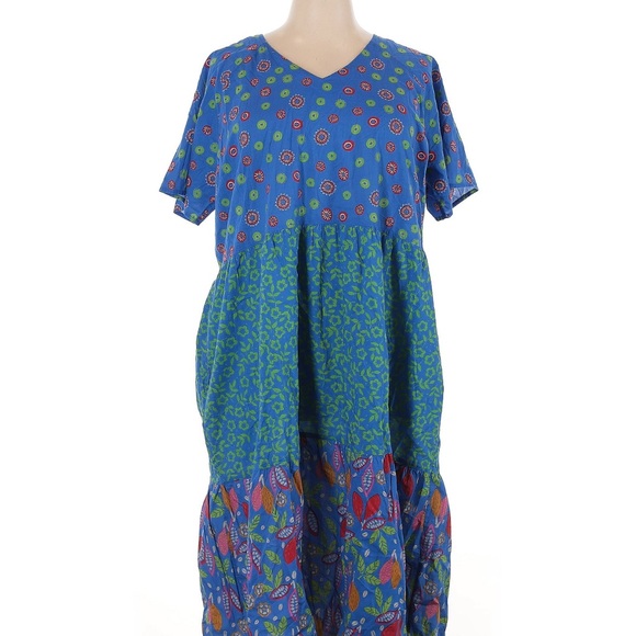 Gudrun Sjoden Dress Floral Blue and Green XXL - Picture 3 of 5